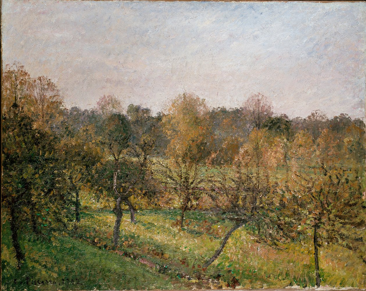 Auringonlasku Eragny-sur-Eptessä, syksyllä 1902 tekijältä Camille Pissarro