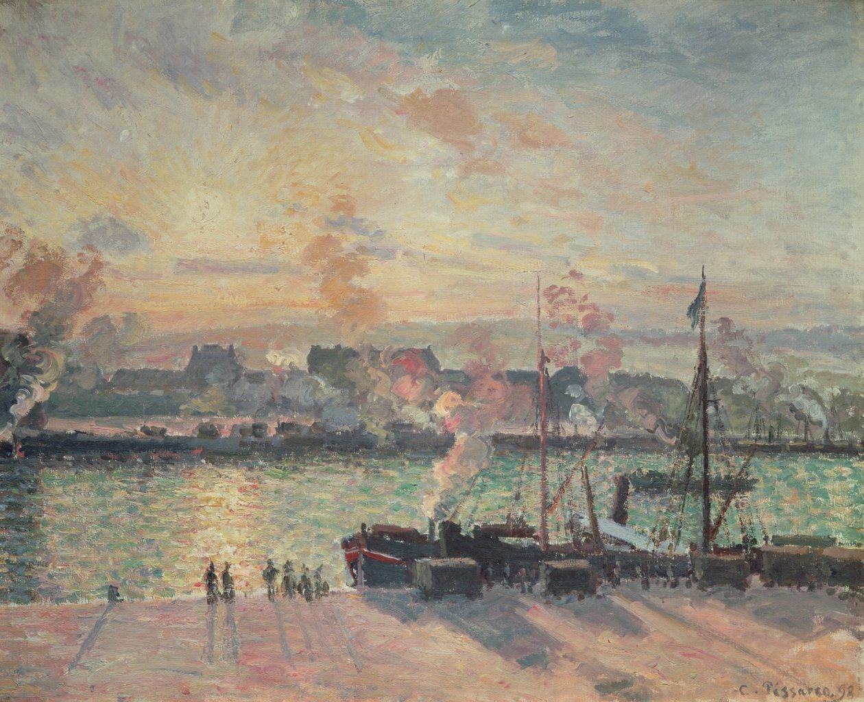 Auringonlasku Rouenissa tekijältä Camille Pissarro