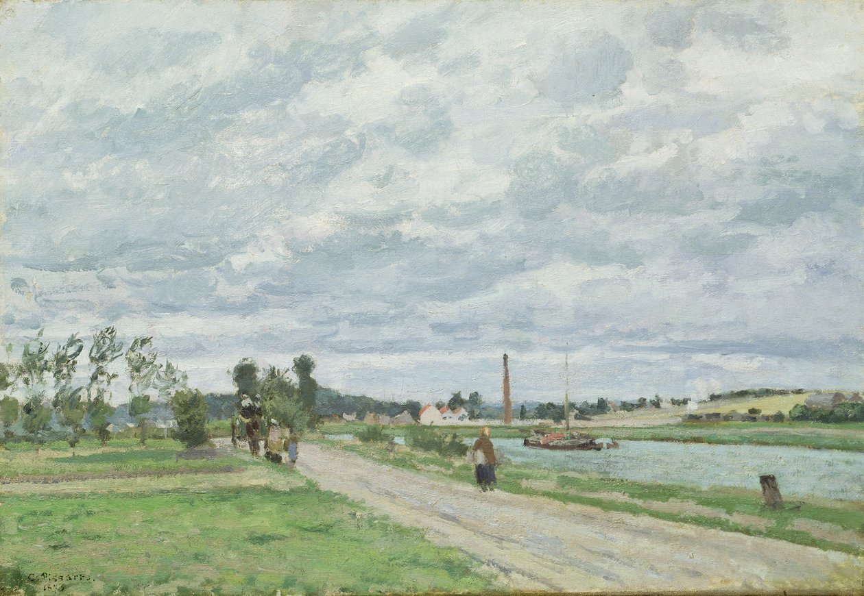 Banks of the Oise lähellä Pontoisea tekijältä Camille Pissarro