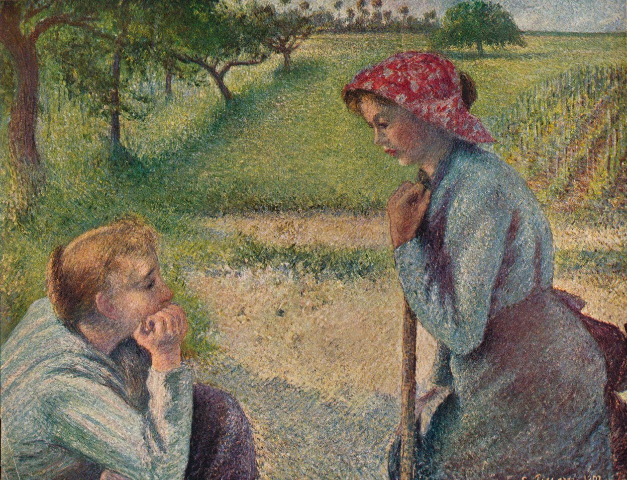The Chatterer, 1892, 1935. tekijältä Camille Jacob Pissarro