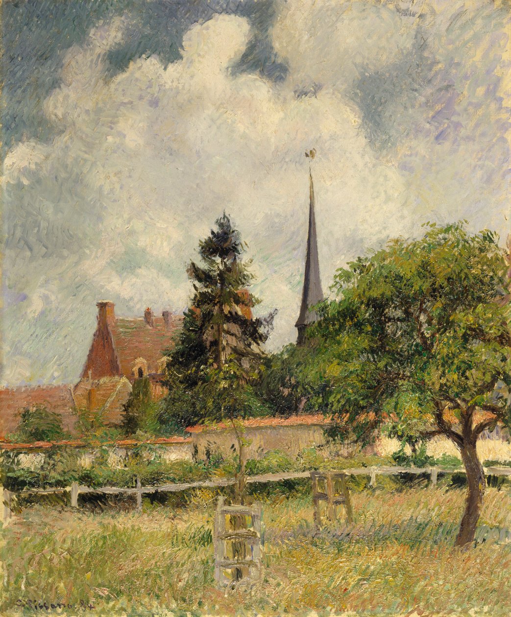 Eragnyn kirkko tekijältä Camille Jacob Pissarro