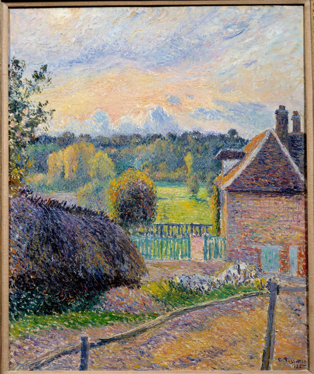 Hulluuden talo Eragny-maalauksessa Camille Pissarro (1830-1903) 1885 Grenoble Museum of Fine Arts tekijältä Camille Jacob Pissarro