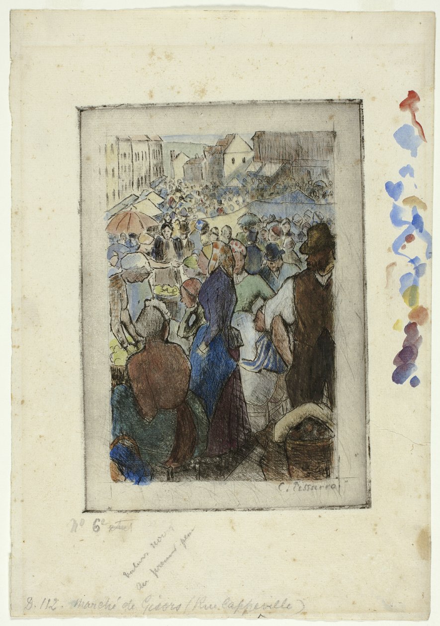 Markkinat Gisorsissa; Rue Cappeville tekijältä Camille Pissarro