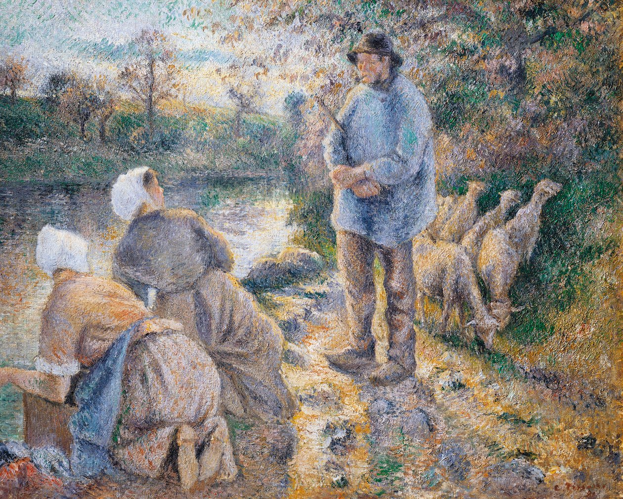 The Washerwomen, kirjoittanut Camille Pissarro tekijältä Camille Pissarro