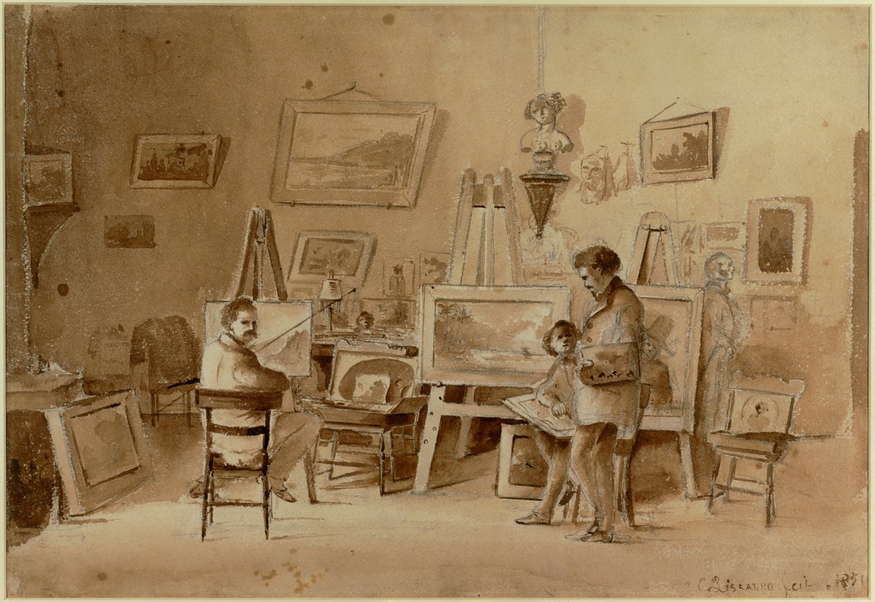 Taiteilijan työhuone, Caracas, Venezuela Luonnos ... tekijältä Camille Pissarro
