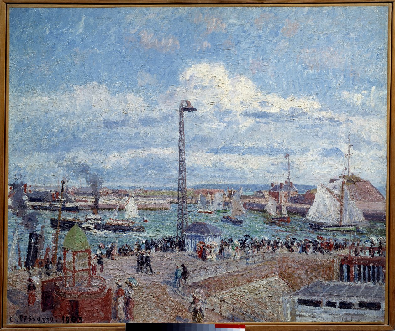 Luotsien lahti ennen Le Havren satamaa. Pissarro Camillen (1830-1903) maalaus tekijältä Camille Jacob Pissarro