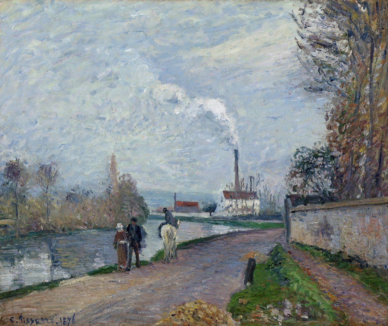 Oise-joki Pontoisen kohdalla tekijältä Camille Pissarro