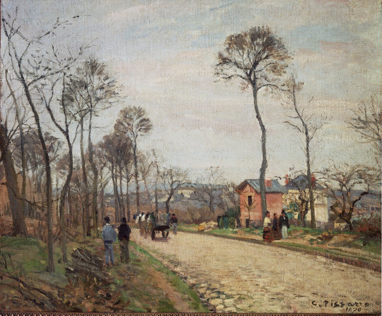 Tie Louveciennesiin - 1870. Öljy kankaalle tekijältä Camille Jacob Pissarro