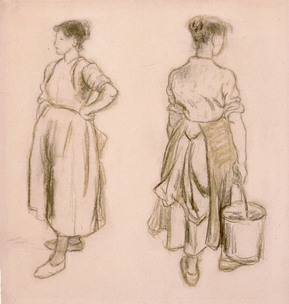 "Kaksi tutkimusta tytöstä", 1890 tekijältä Camille Pissarro