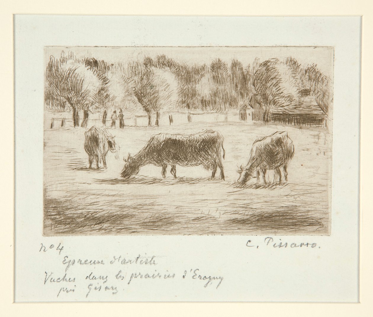 Lehmät niityillä tekijältä Camille Pissarro