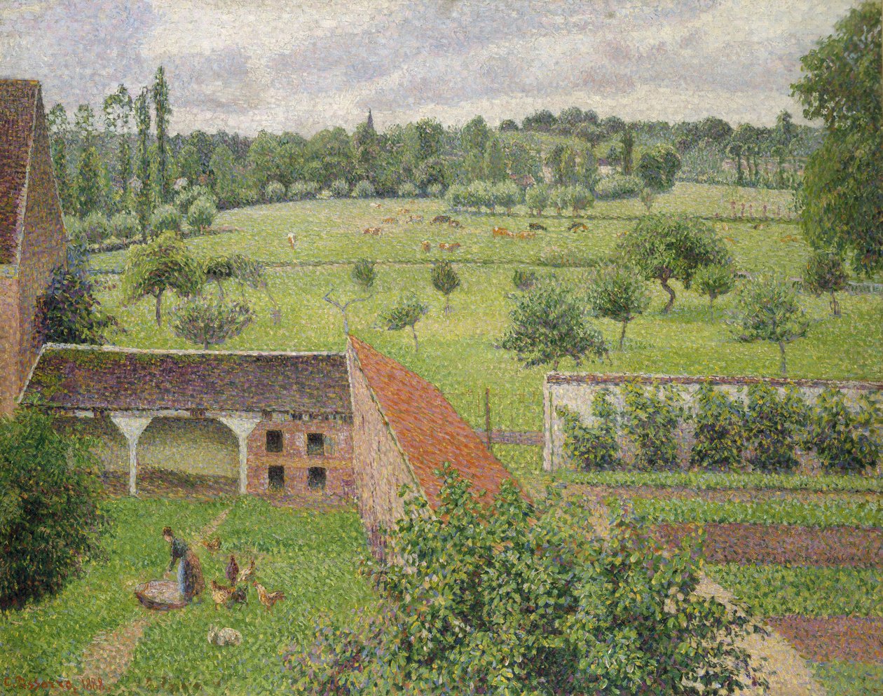 Näkymä ikkunan läpi, Eragny tekijältä Camille Jacob Pissarro