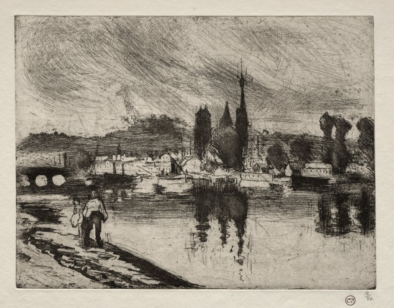 Näkymä Rouenista tekijältä Camille Pissarro