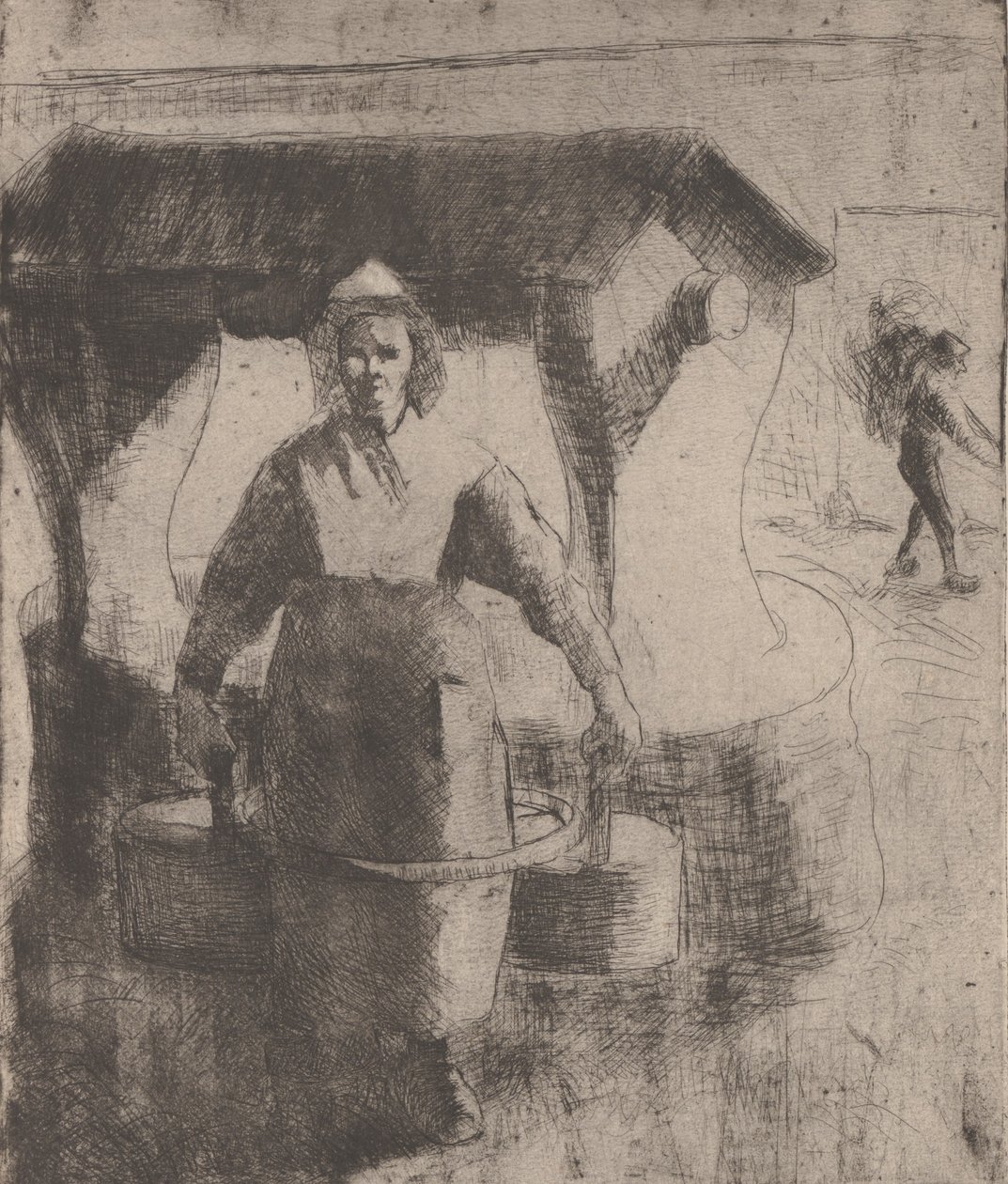 Nainen kaivossa, 1891. tekijältä Camille Pissarro