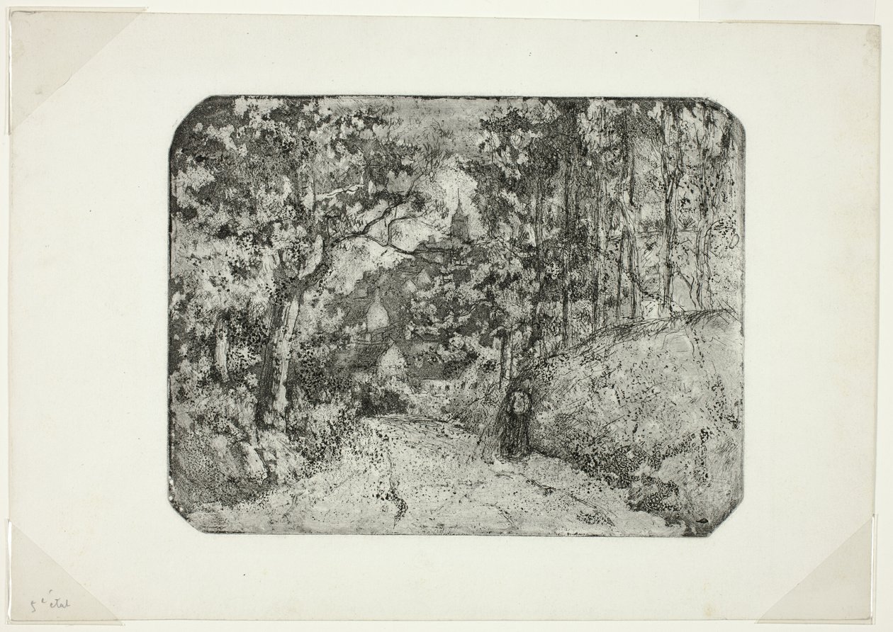 Wooded Lane Pontoisessa tekijältä Camille Pissarro