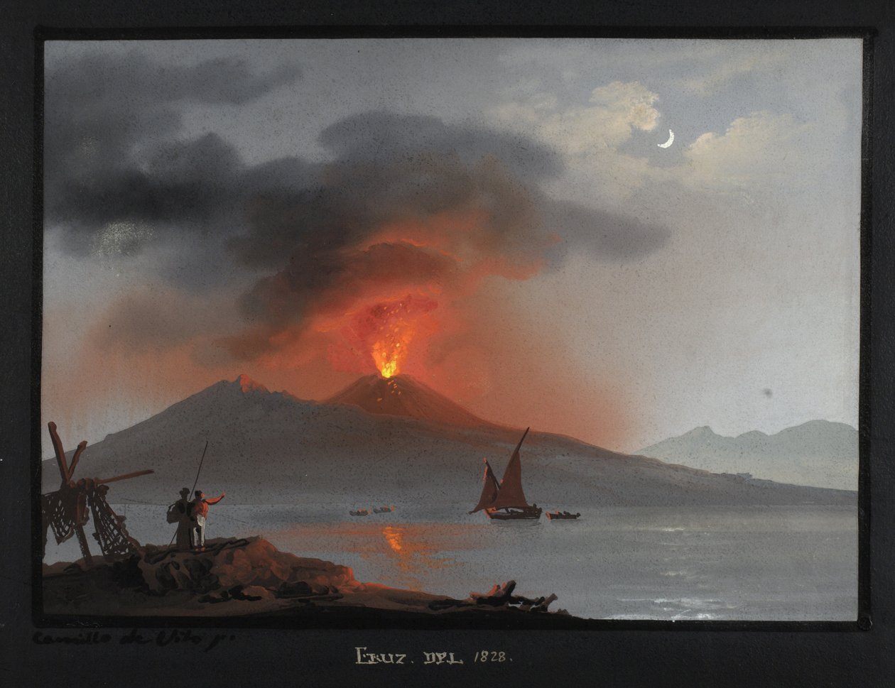Vesuvius, purkaus 1828 tekijältä Camillo de Vito