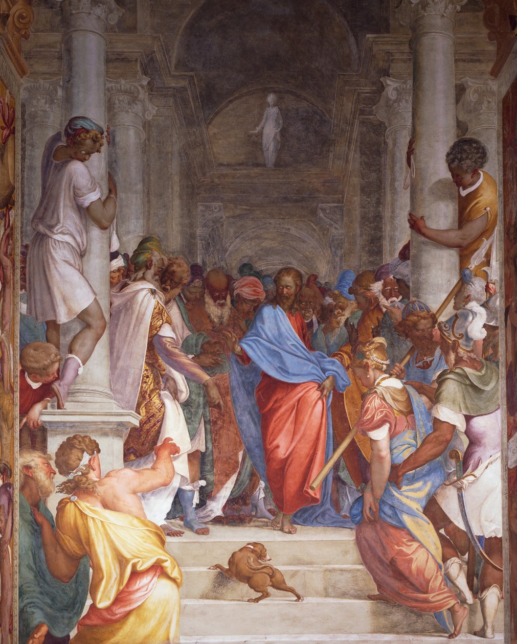 Avionrikkoja ennen Kristusta, Camillo Boccaccinon (1501-1546) fresko San Sigismondon kirkon presbyteriassa, Cremonassa, Italiassa tekijältä Camillo Boccaccino