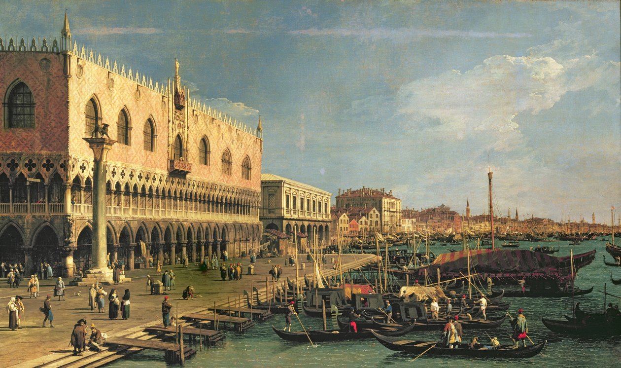 Palazzo Ducale ja Riva degli Schiavoni, Venetsia tekijältä Giovanni Antonio Canal