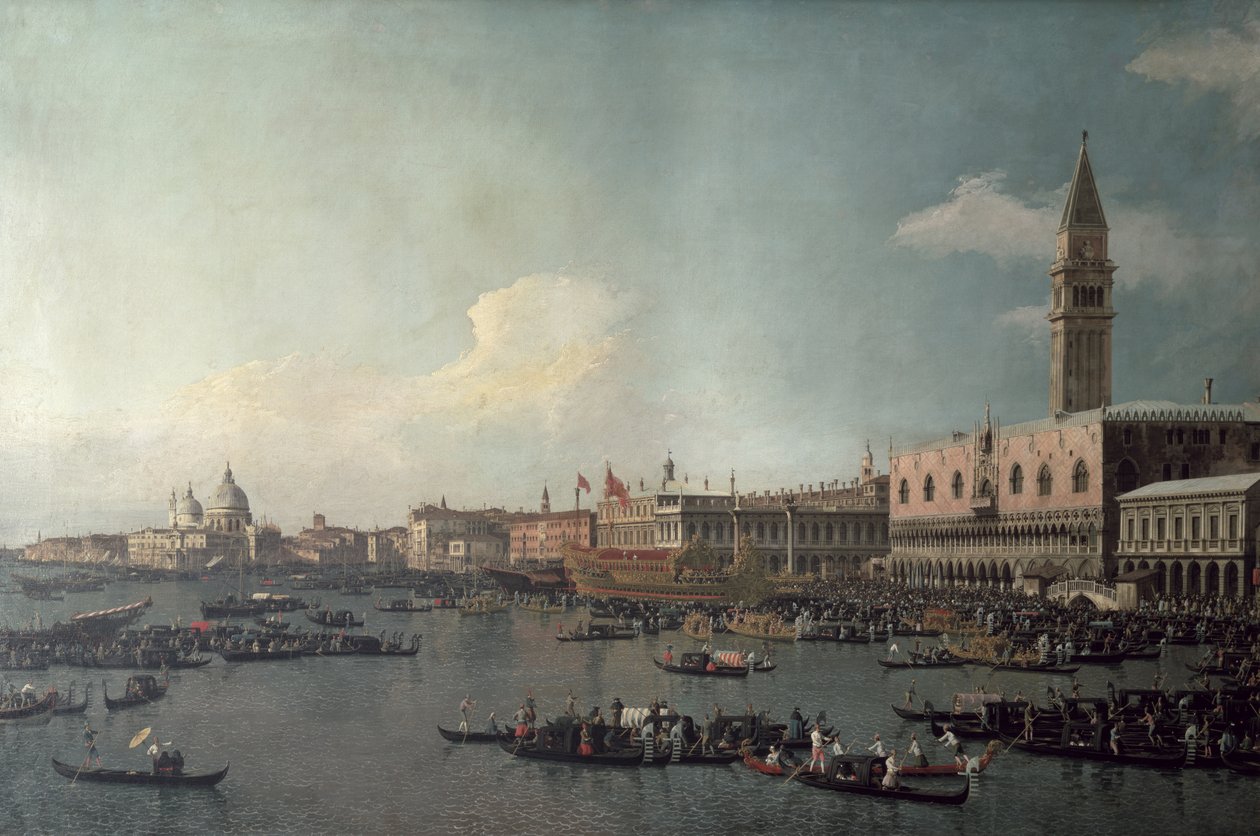 San Marcon allas taivaaseenastumispäivänä, noin 1740. tekijältä Giovanni Antonio Canal