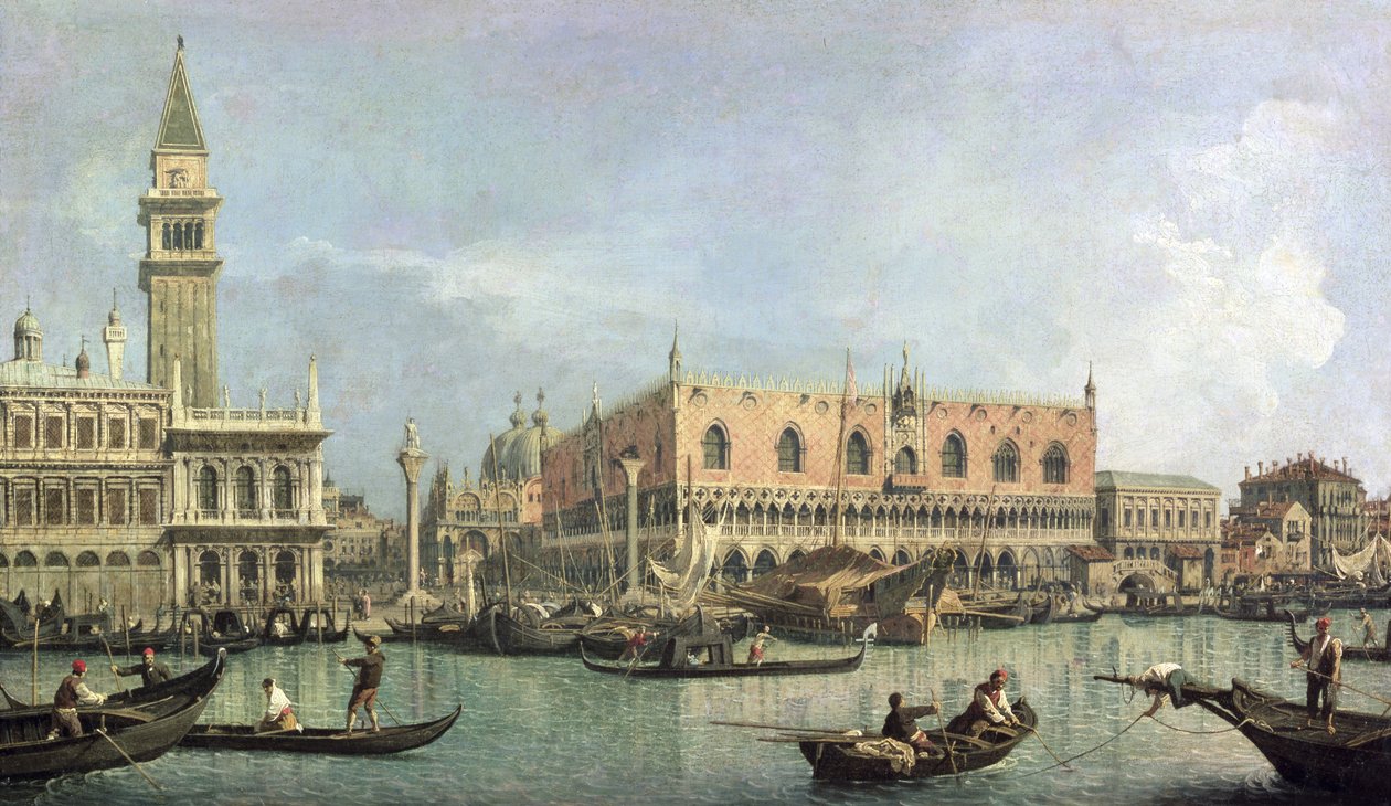 Molo ja Piazzetta San Marco, Venetsia tekijältä Giovanni Antonio Canal