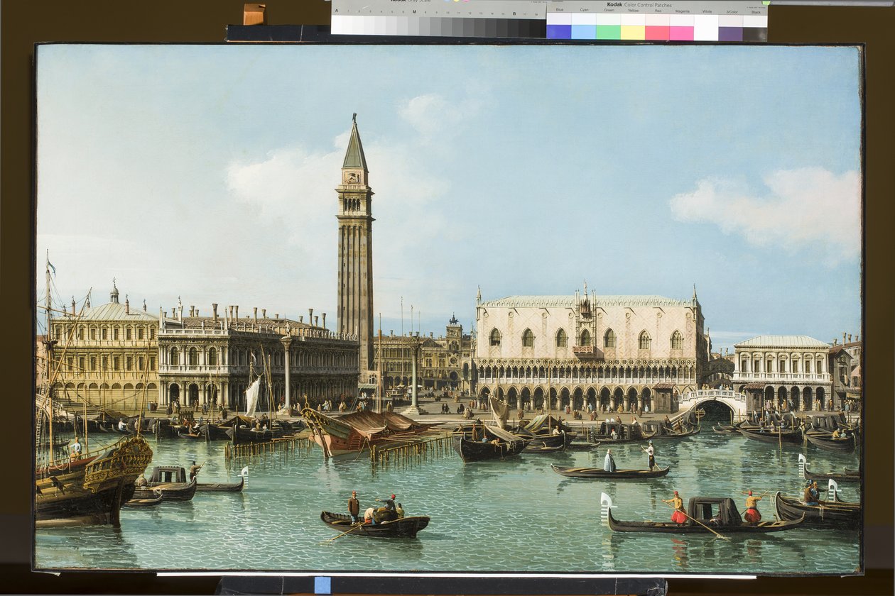 Molo San Marcon altaalta, Venetsia, n. 1747-1750 tekijältä Giovanni Antonio Canal