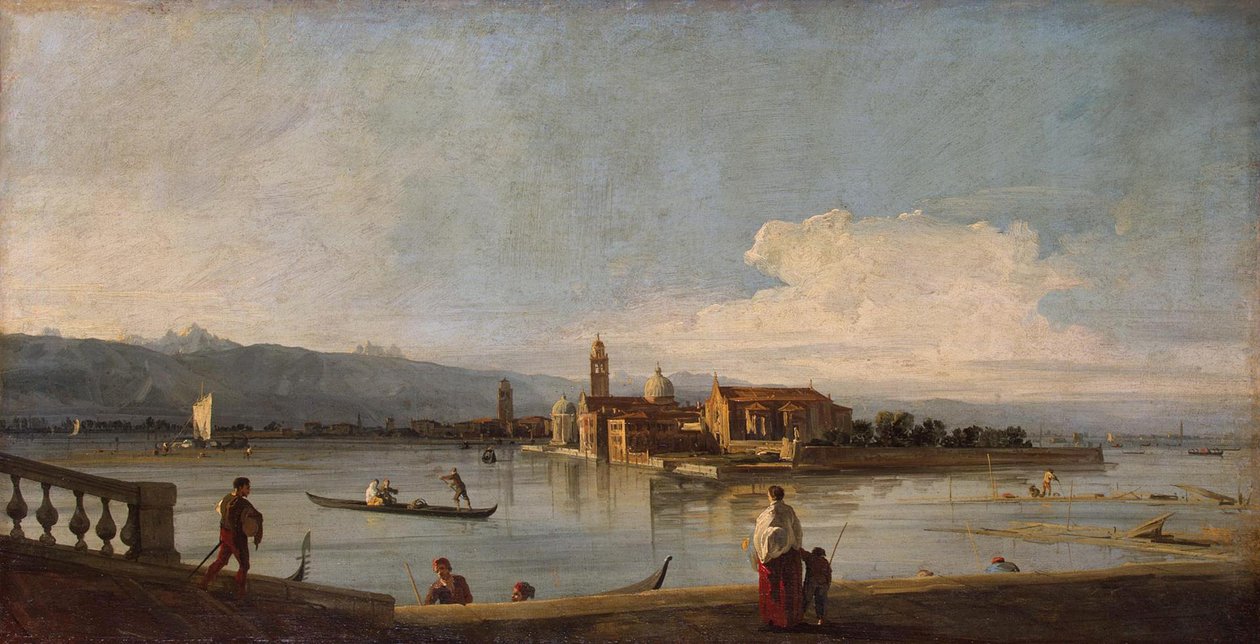 Näkymä San Michelen, San Cristoforon ja Muranon saarille Fondamenta Nuovesta, noin 1725-28. tekijältä Giovanni Antonio Canal