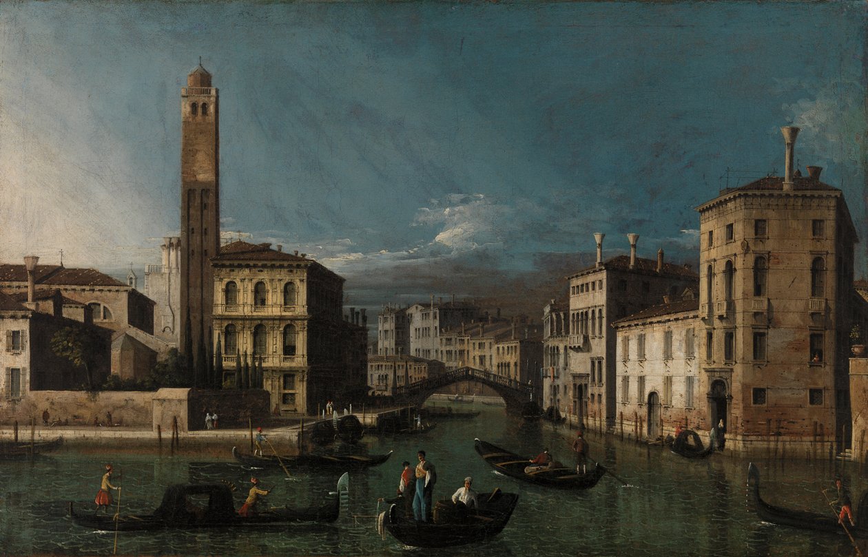 Grand Canal: San Geremia ja Cannaregion sisäänkäynti tekijältä Canaletto (Giovanni Antonio Canal)