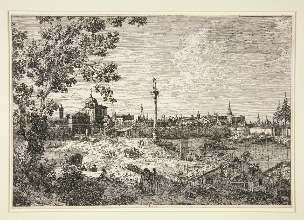 Imaginary View of Padova, sarjasta Vedute (Views) tekijältä Canaletto (Giovanni Antonio Canal)