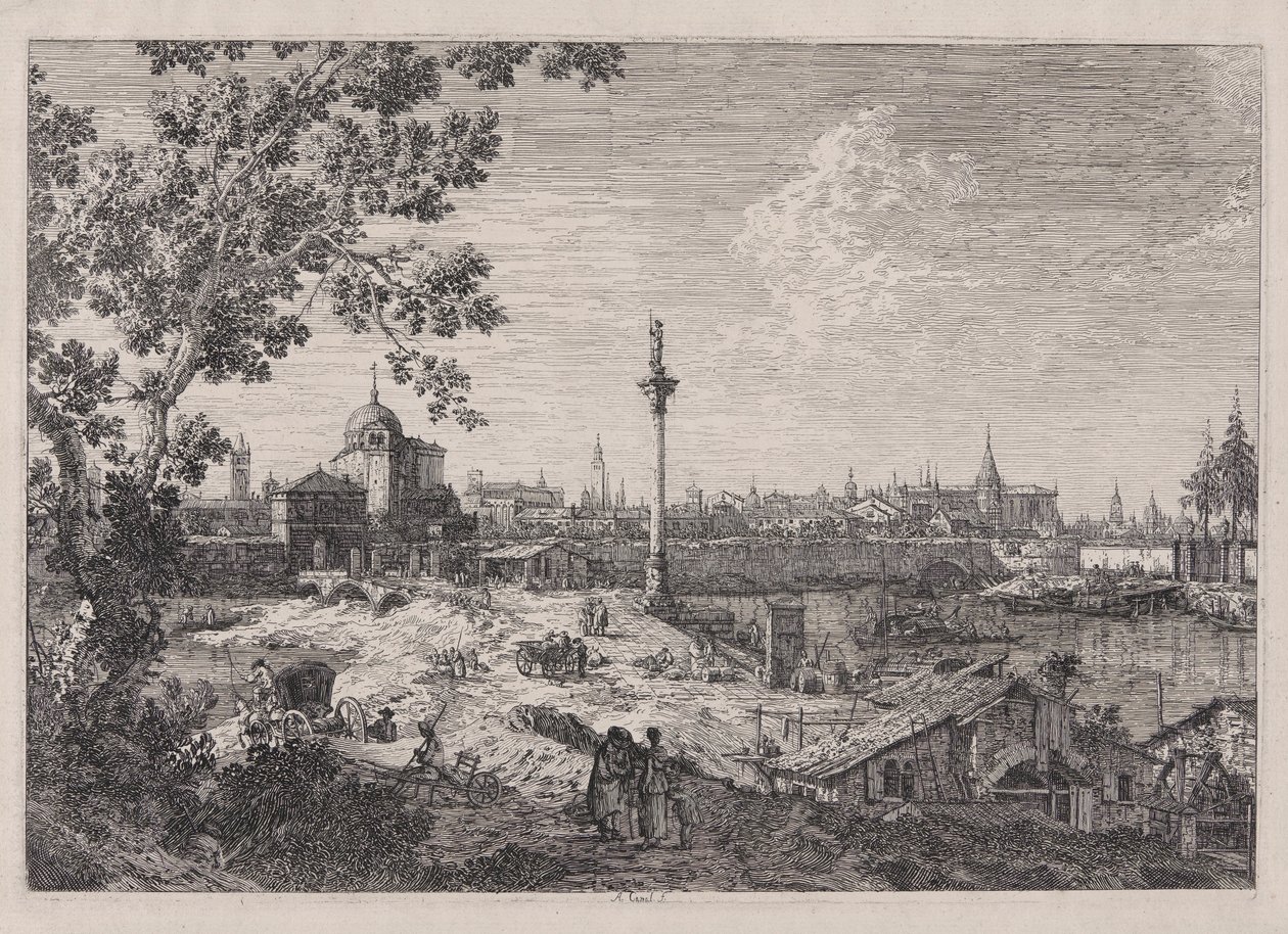 Imaginary View of Padova, sarjasta Vedute (Views) tekijältä Canaletto (Giovanni Antonio Canal)