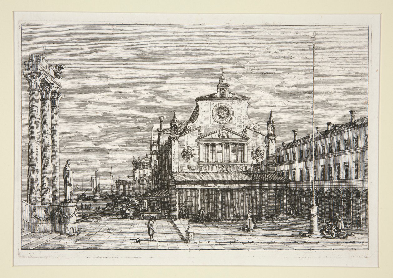 Kuvitteellinen näkymä S. Giacomo Di Rialtoon, sarjasta Vedute (Views) tekijältä Canaletto (Giovanni Antonio Canal)