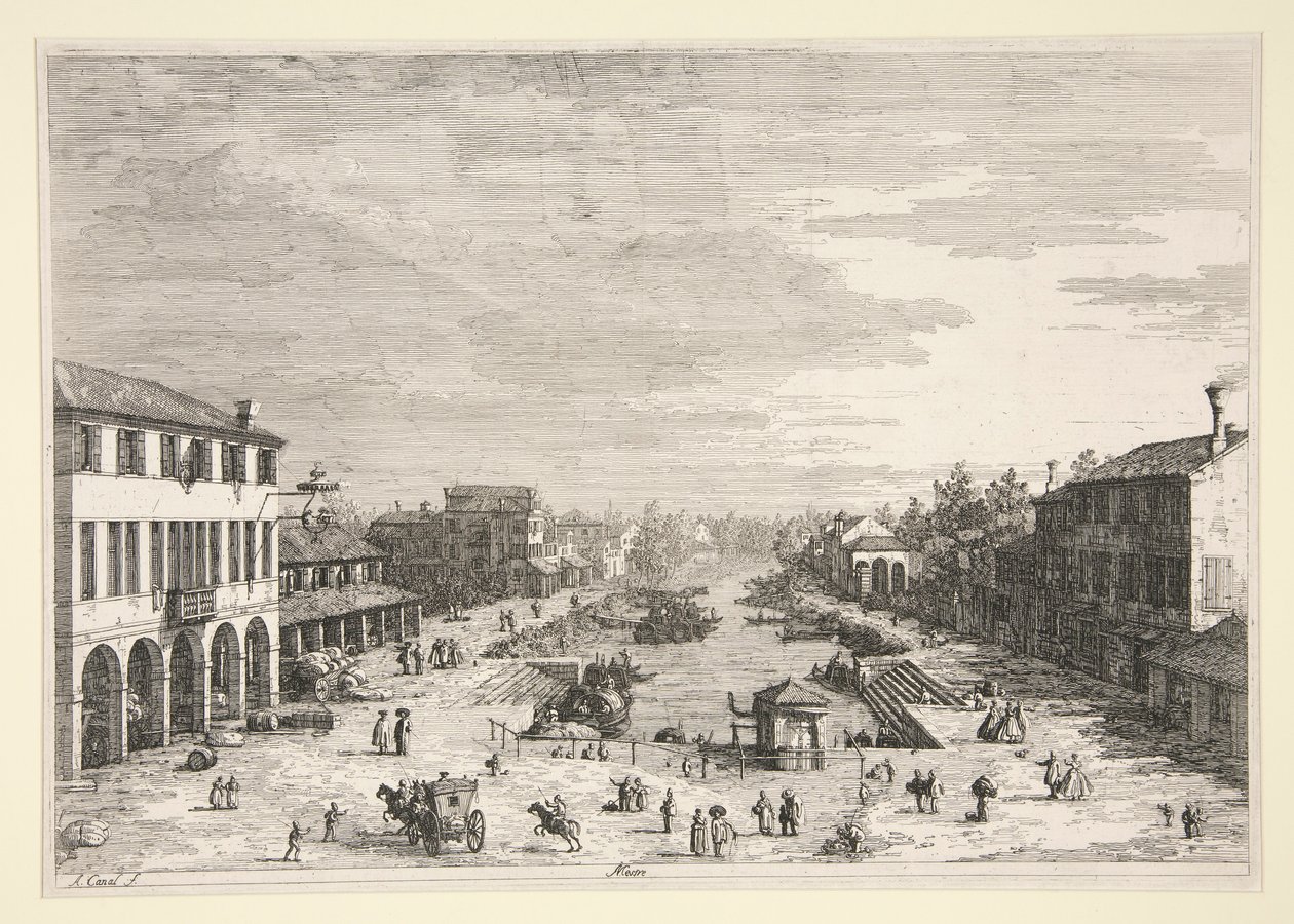Mestre, sarjasta Vedute (Views) tekijältä Canaletto (Giovanni Antonio Canal)