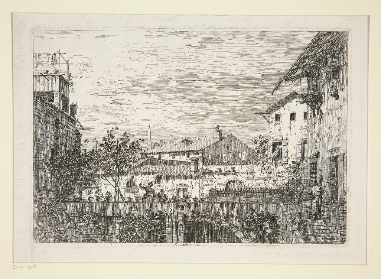 The Terrace, sarjasta Vedute (Views) tekijältä Canaletto (Giovanni Antonio Canal)
