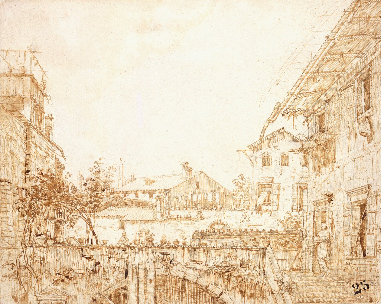 Näkymä terassille Padovassa, tekijältä Giovanni Antonio Canal