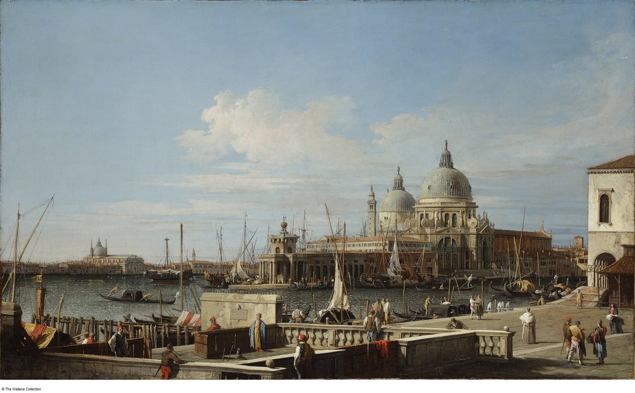 Canaletton mukaan - Venetsian Dogana ja Santa Maria della Salute Moloilta, n. 1740 - 1760. tekijältä Canaletto