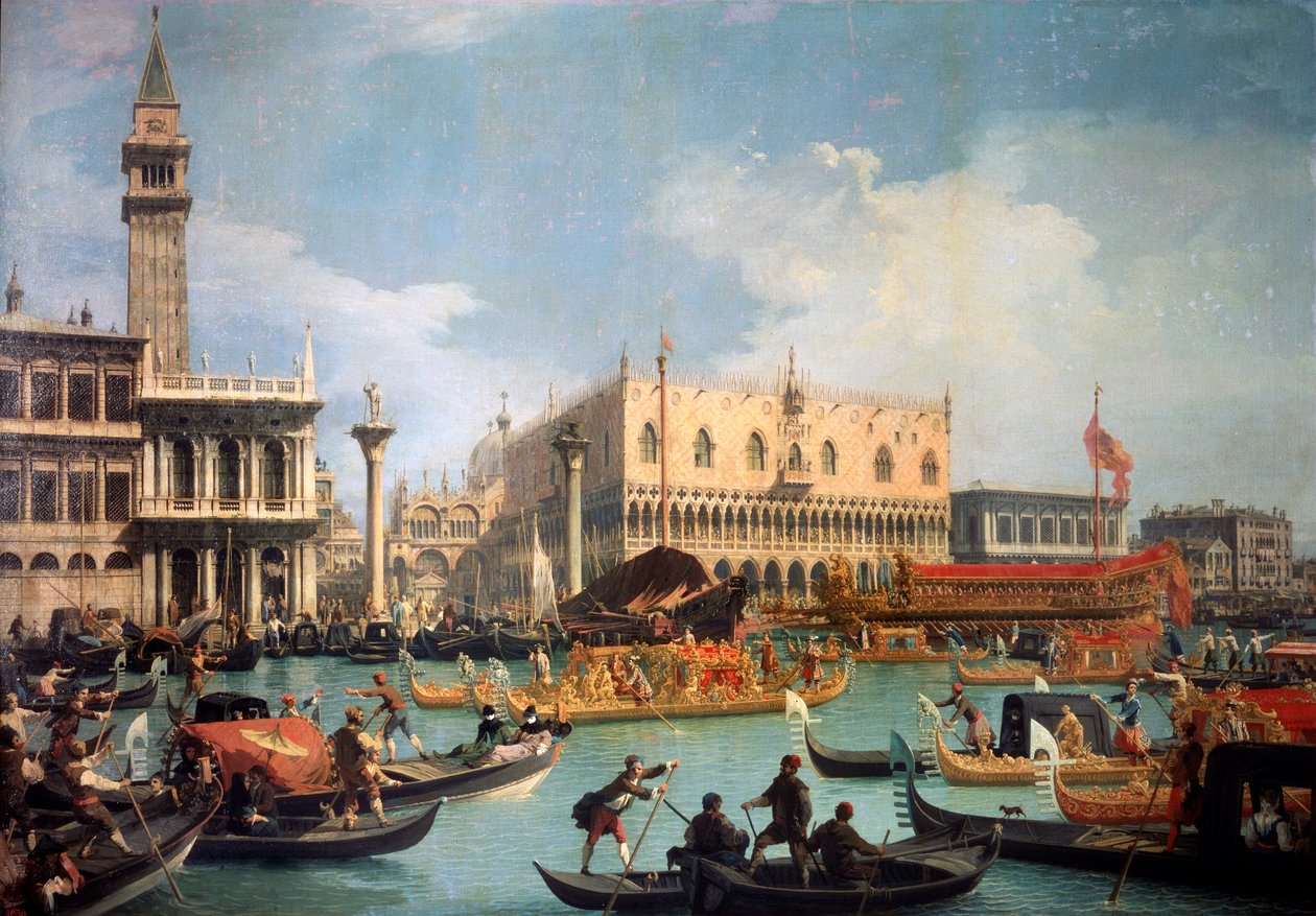Buccentoros Paluu Doges-palatsin laiturille, 1730-luku. tekijältä Giovanni Antonio Canal
