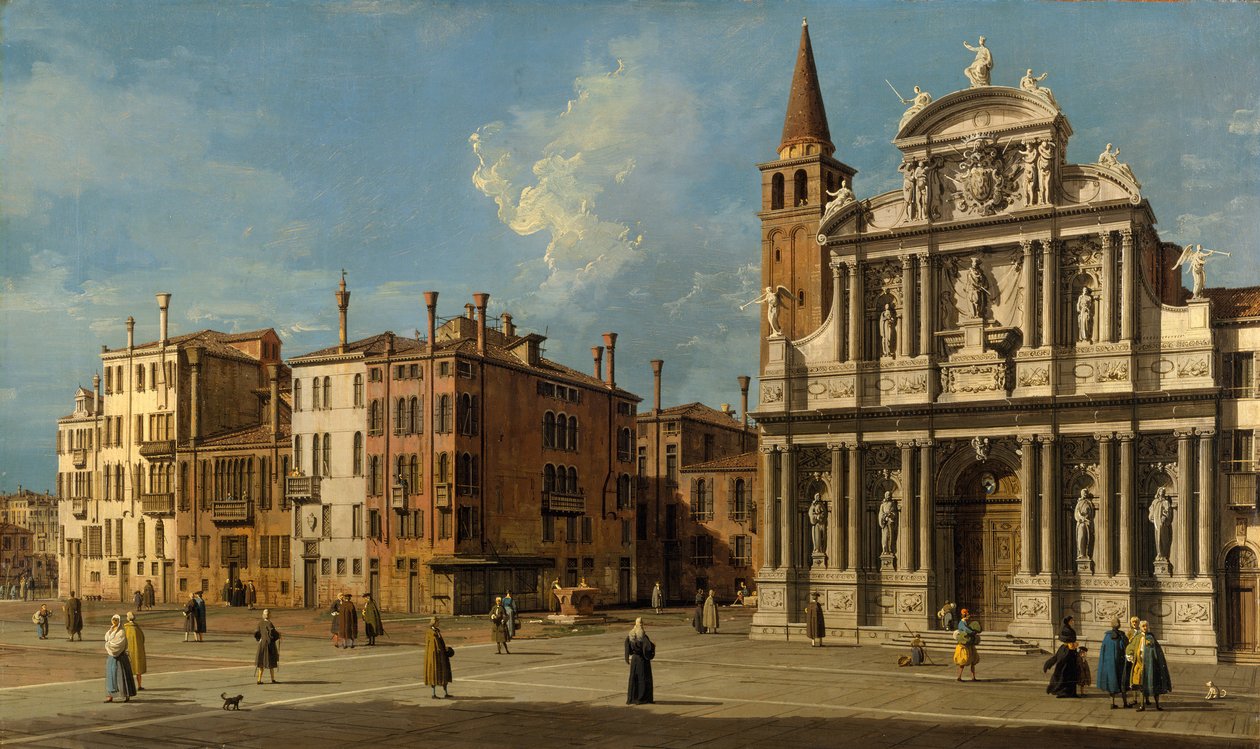 Campo Santa Maria Zobenigo, Venetsia, 1730-luku. tekijältä Giovanni Antonio Canal