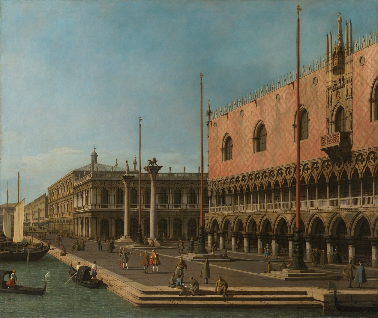 Canaletto - Capriccio Näkymä Moloon ja Dogen palatsiin 1744 tekijältä Canaletto
