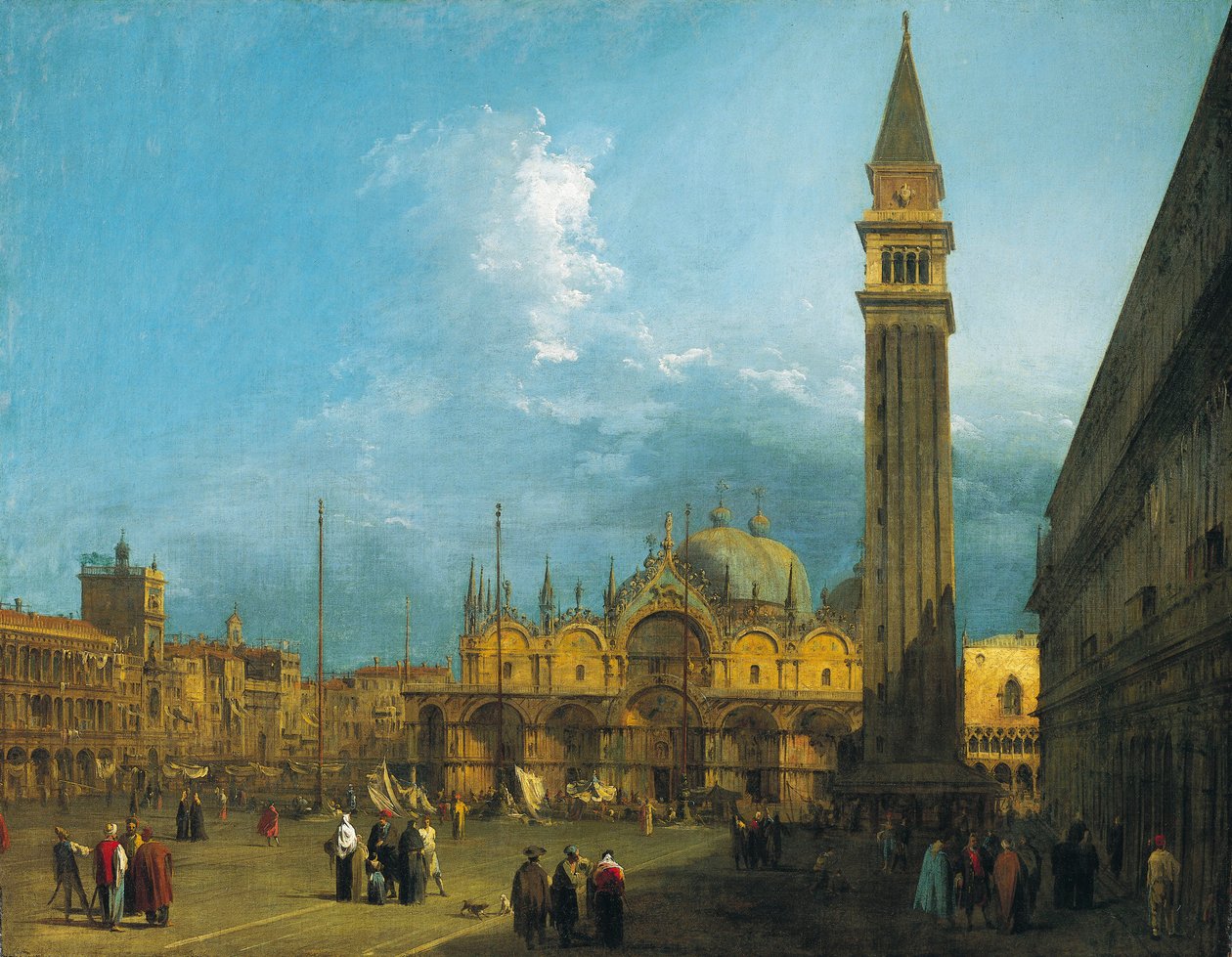 Canaletto - Piazza San Marco idän suuntaan kohti basilikaa ja Campanilea n.1723-4. tekijältä Canaletto