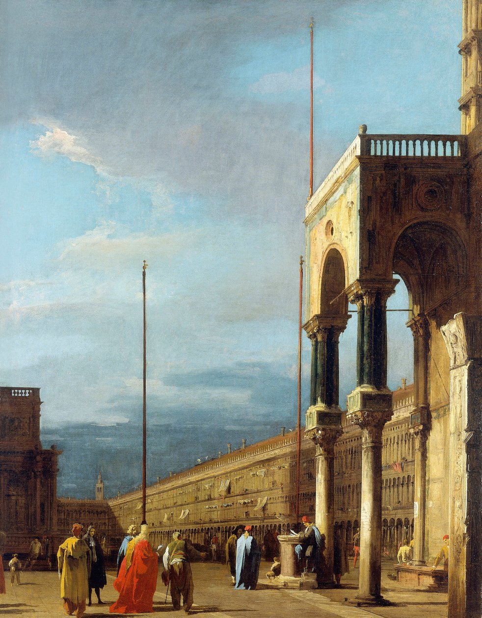 Canaletto - Aukio luoteeseen päin ja San Marcon narthex noin 1723-24. tekijältä Canaletto