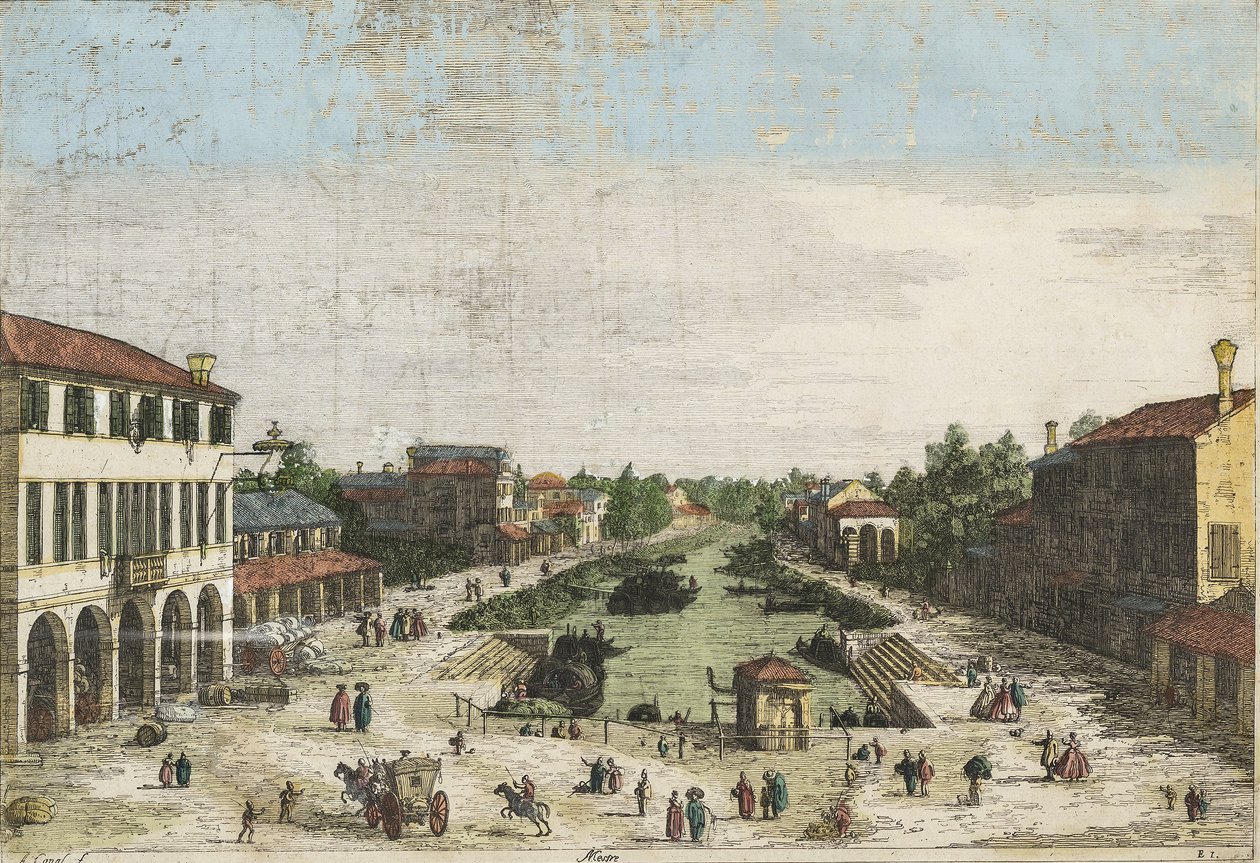 Canaletto Mestre värikäs tekijältä Canaletto