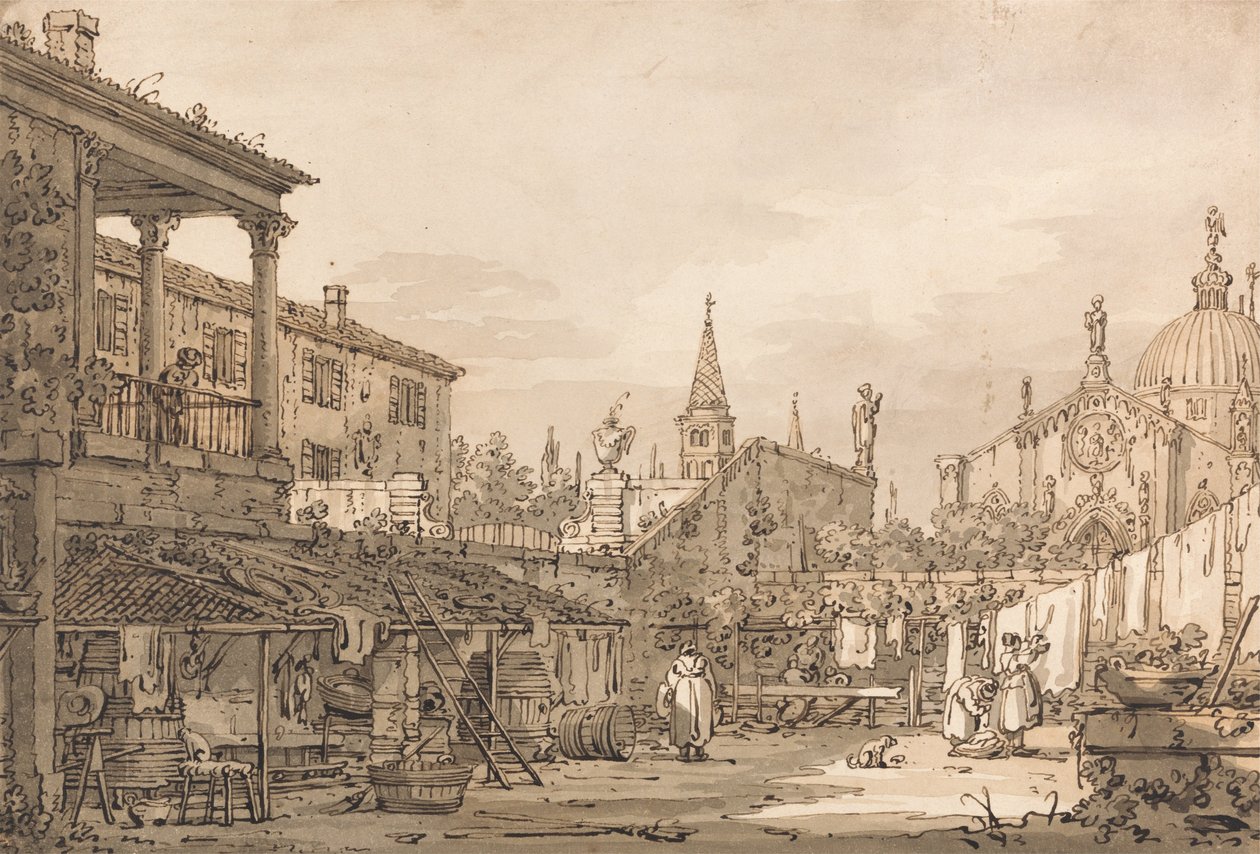 Capriccio venetsialaiselta sisäpihalta tekijältä Canaletto