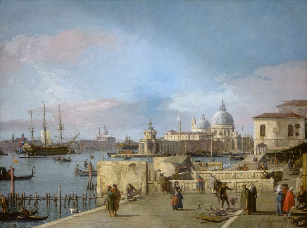Sisäänkäynti Grand Canalille Molosta, Venetsiasta, 17421744. tekijältä Canaletto