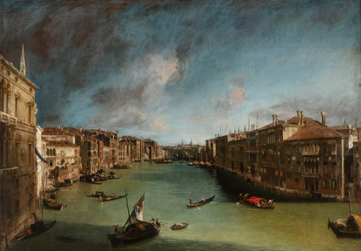 Grand Canal Palazzo Balbista Rialtoon päin tekijältä Canaletto
