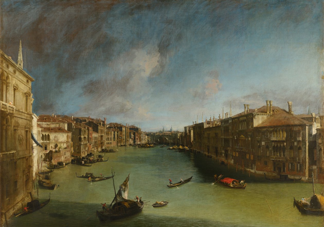 Grand Canal Palazzo Balbista Rialtoon päin tekijältä Canaletto
