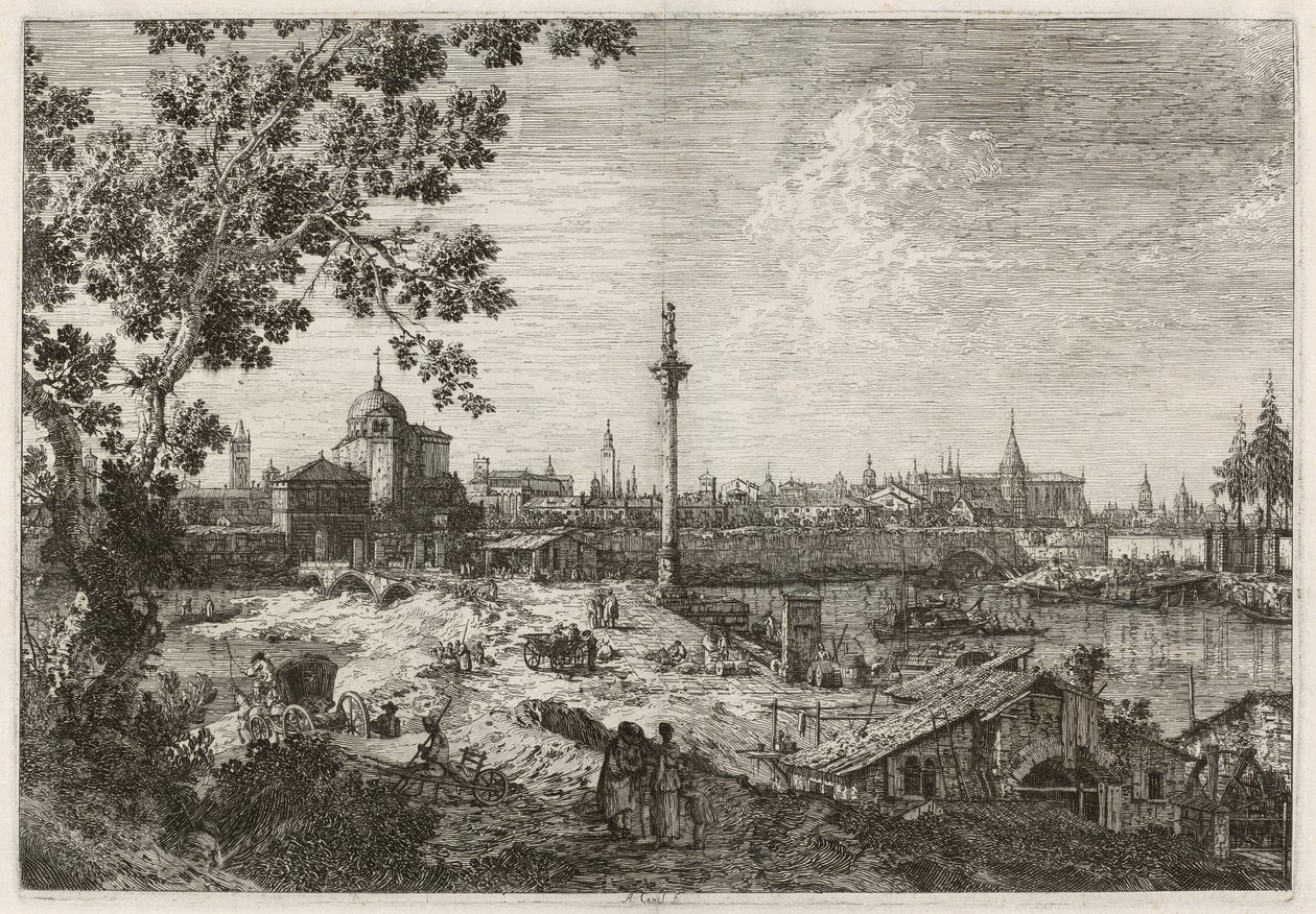 Kuvitteellinen näkymä Padovaan tekijältä Canaletto