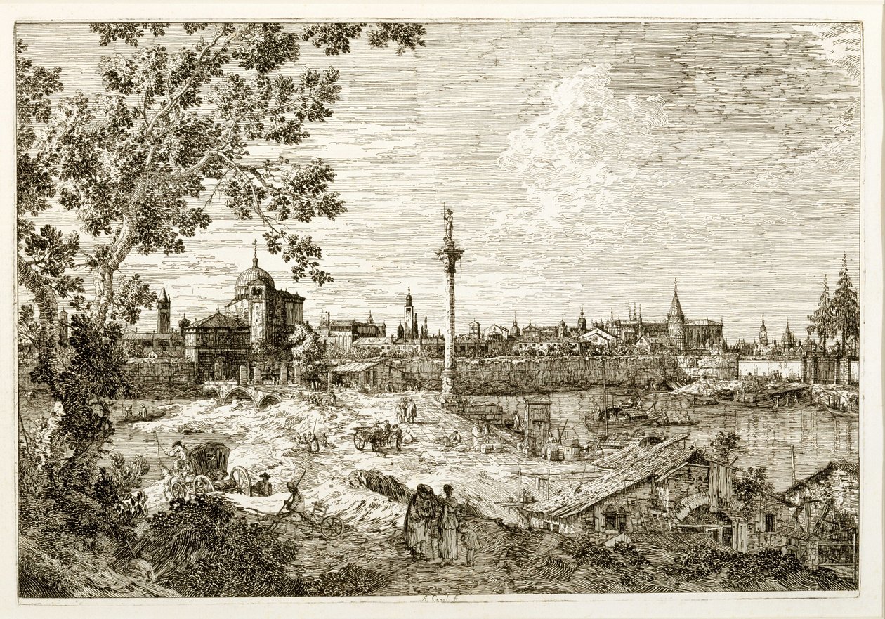 Kuvitteellinen näkymä Padovaan tekijältä Canaletto