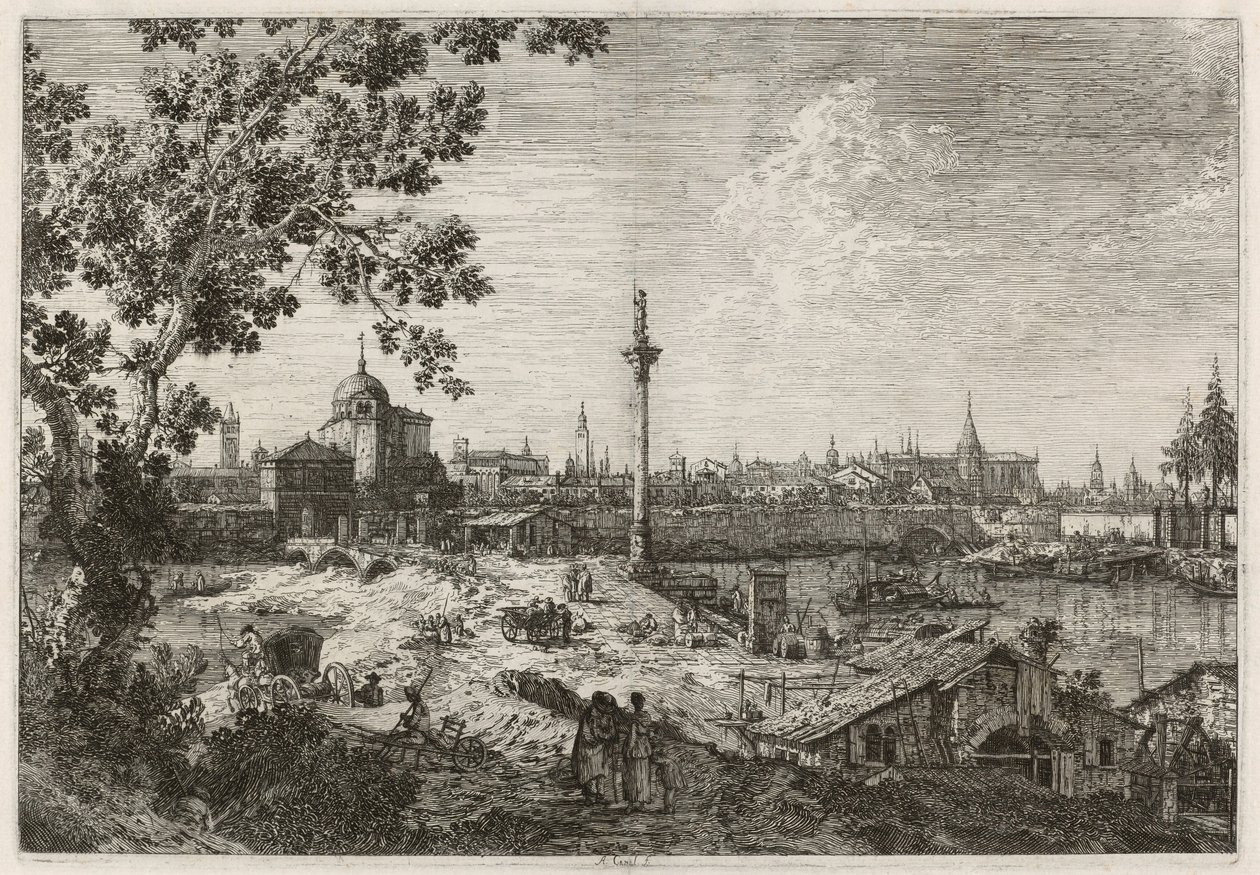 Kuvitteellinen näkymä Padovasta tekijältä Canaletto
