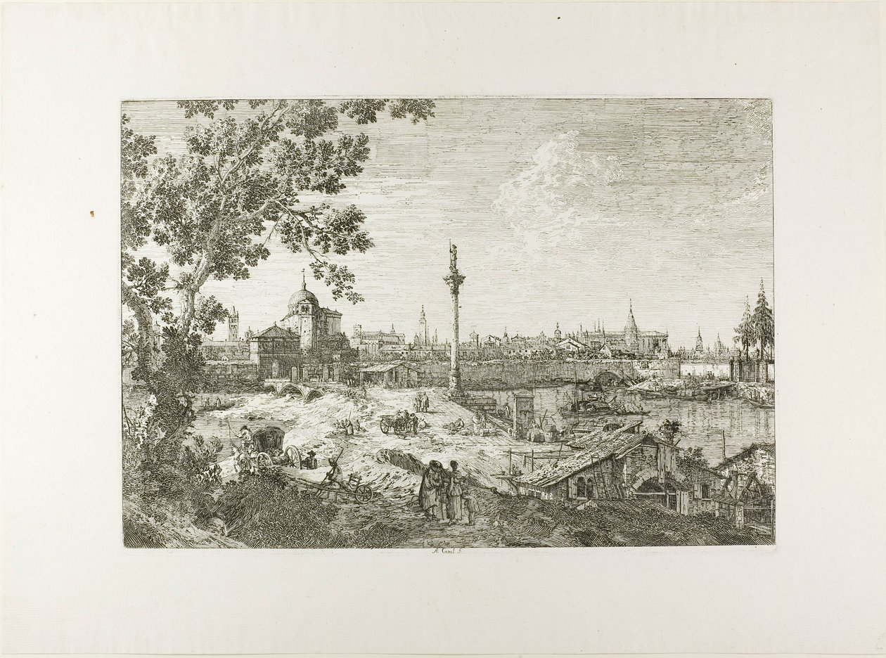 Kuvitteellinen näkymä Padovaan, Vedute-kuvasta tekijältä Canaletto