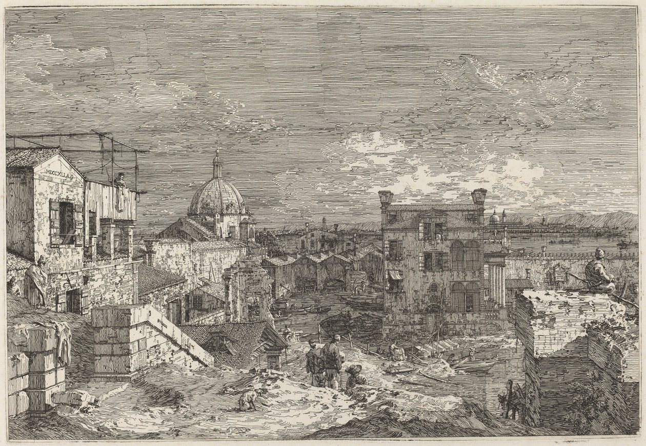 Kuvitteellinen näkymä Venetsiaan, 1741. tekijältä Canaletto