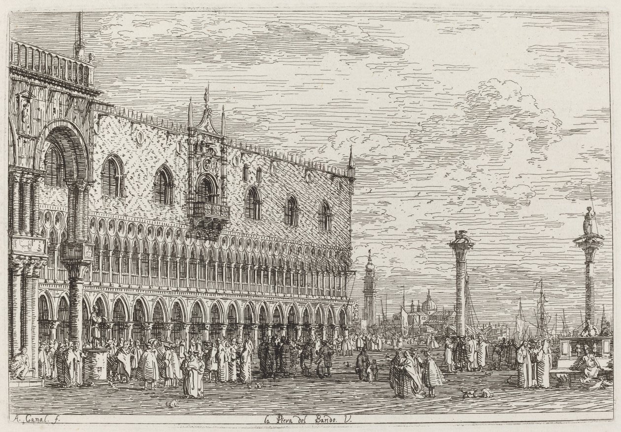 Bändin laituri. V. [alhaalla oikealla] tekijältä Canaletto