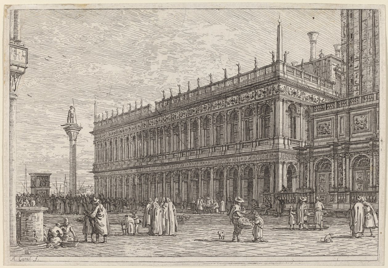 Kirjakauppa. V., vuonna 1742 tai sitä ennen. tekijältä Canaletto